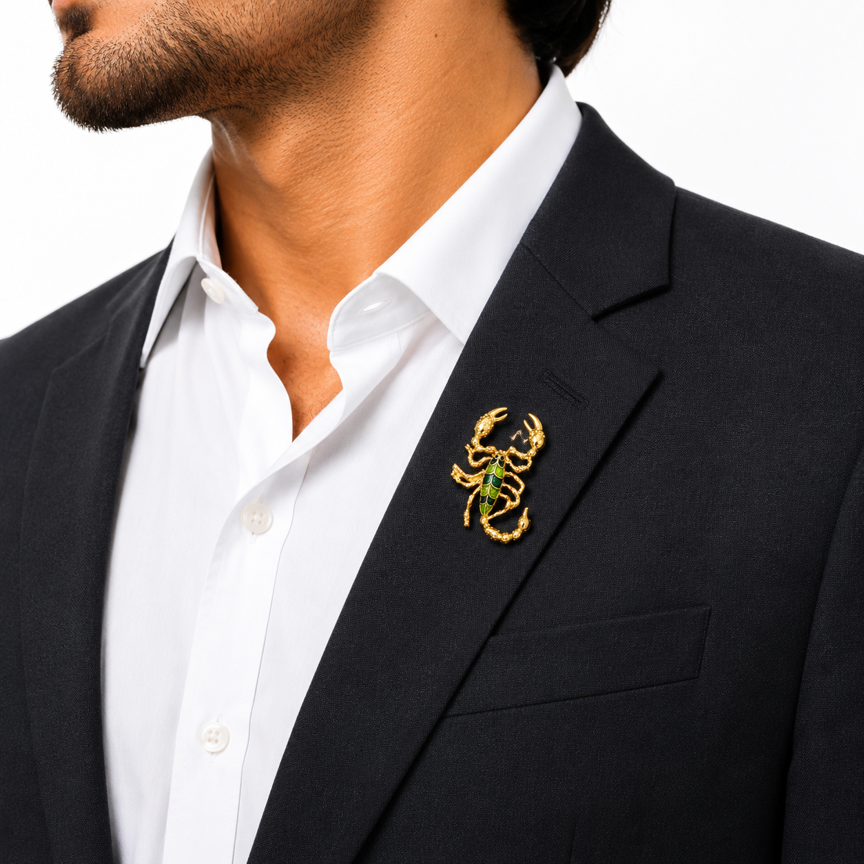 Emerald Strike Scorpion Brooch