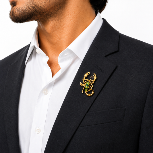 Emerald Strike Scorpion Brooch