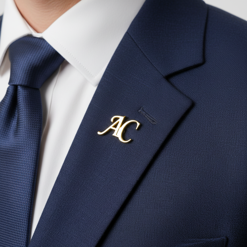 AC Double Initial Lapel Pin