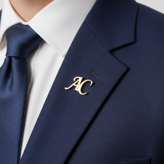 AC Double Initial Lapel Pin