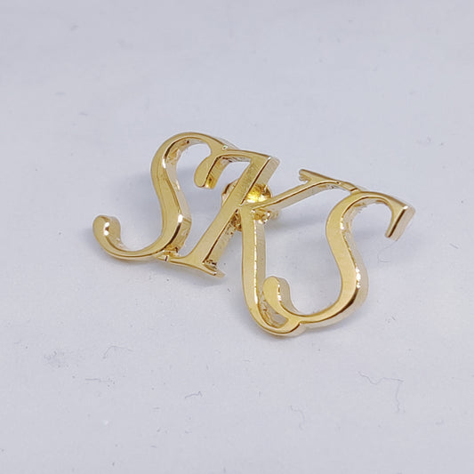 SKS Triple Initial Brooch