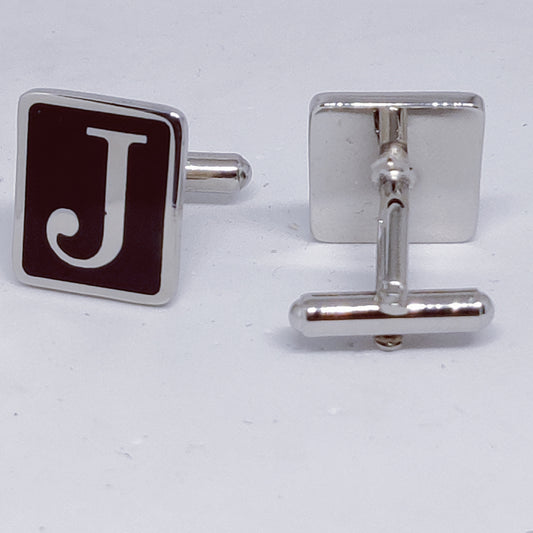 Initial J Enamel Cufflinks