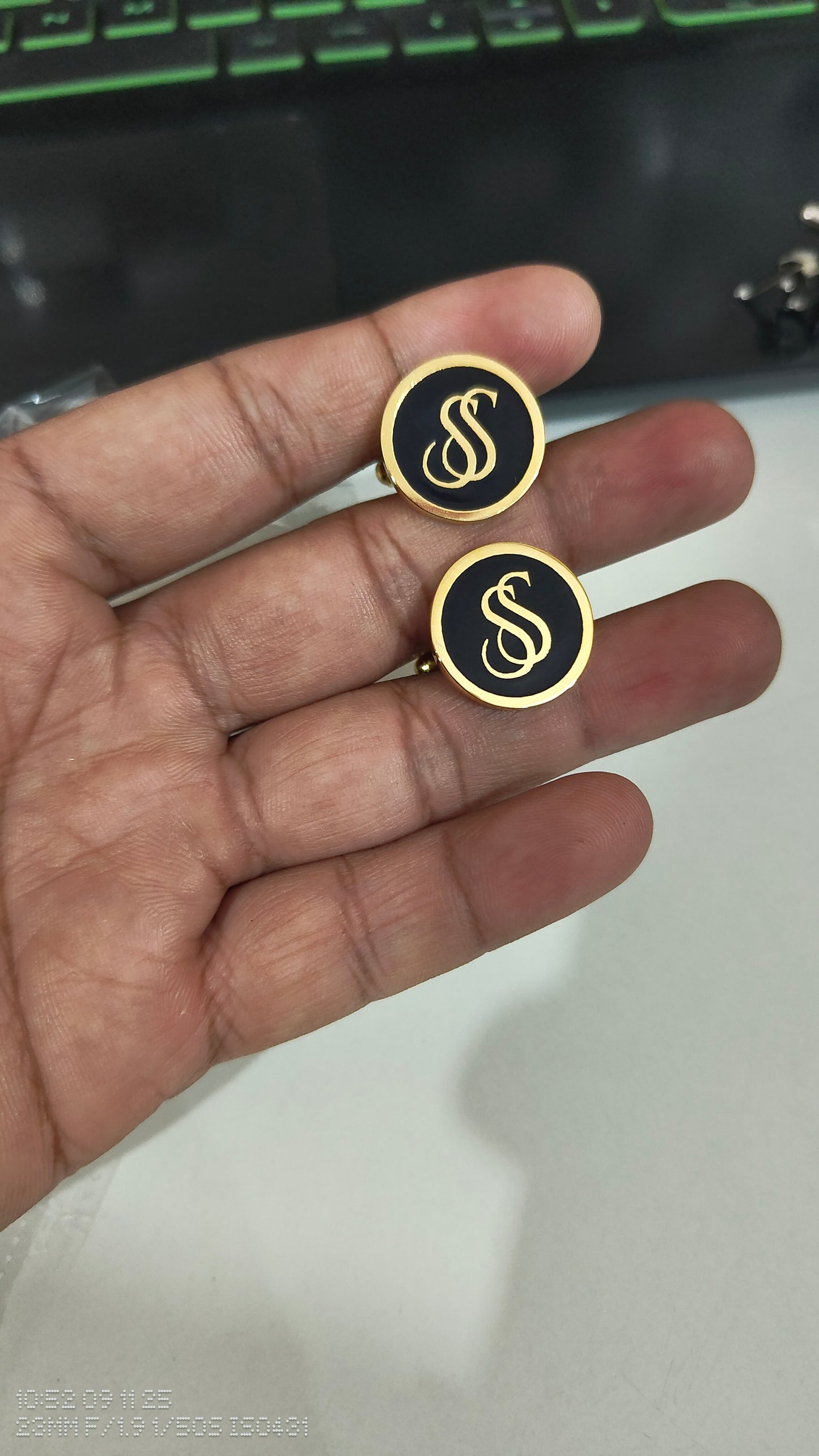 SS initial monogram cufflinks