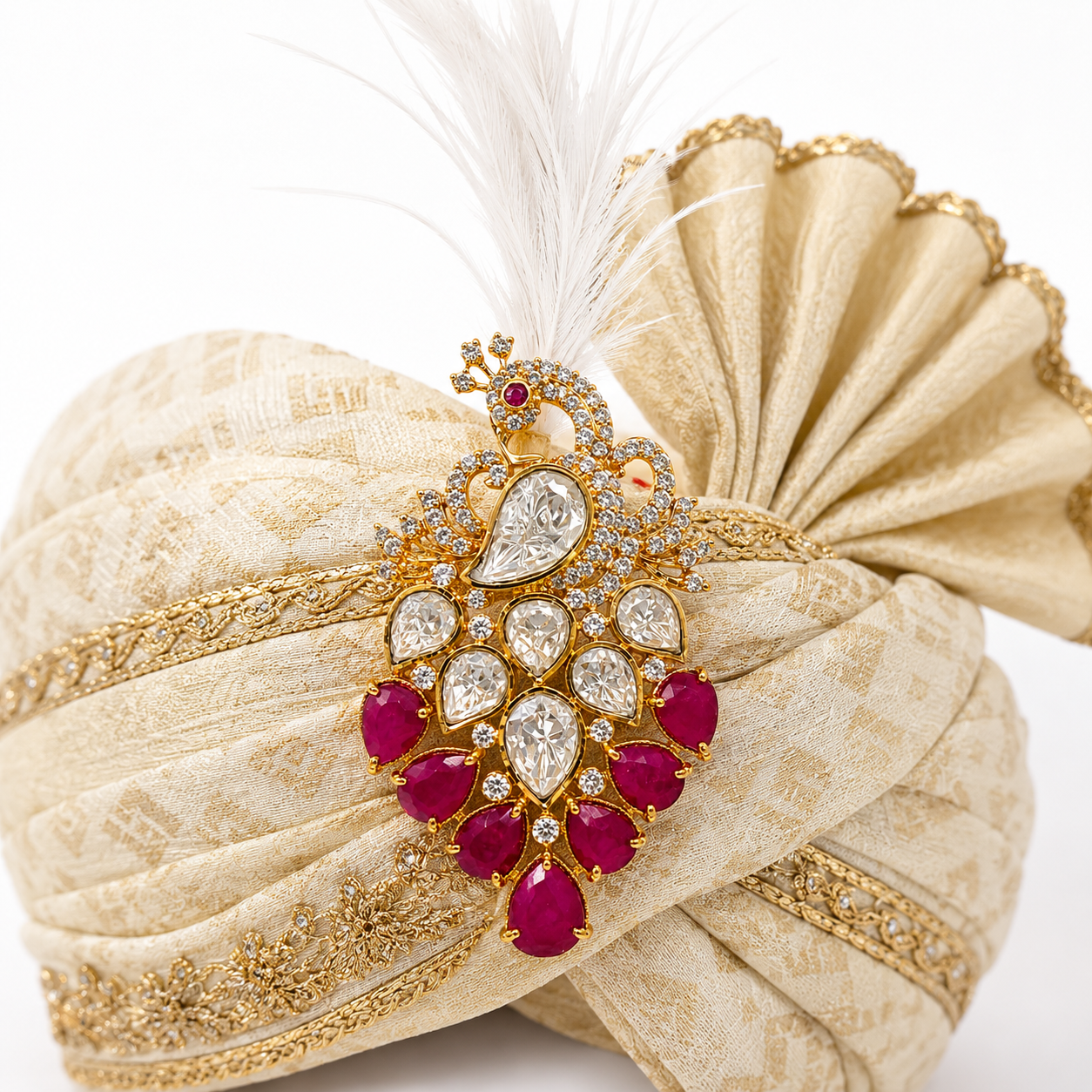 Mayura Kalangi — Ruby Red & Crystal