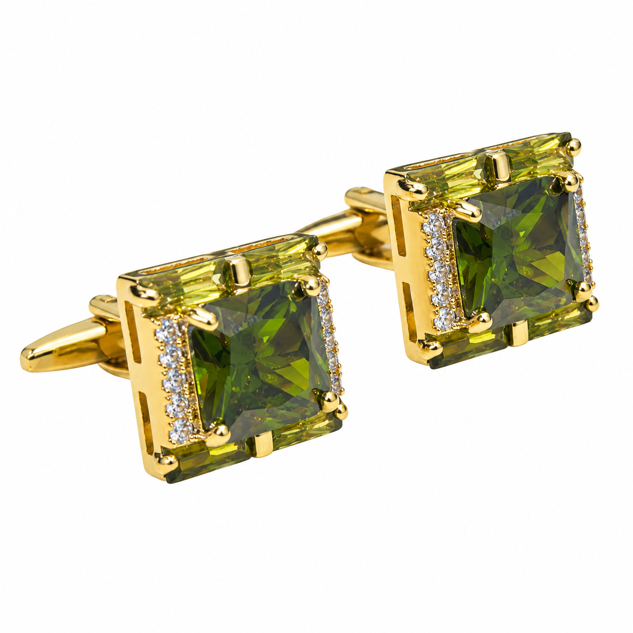 Olivine & Peridot Luxury Square Cufflinks