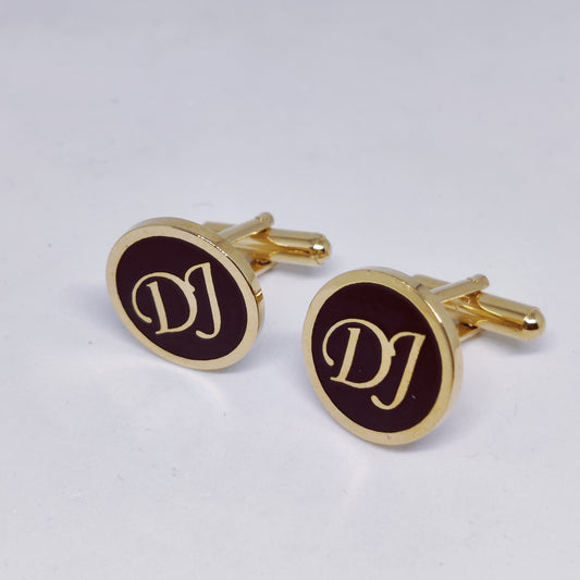 DJ Initial Monogram Cufflinks