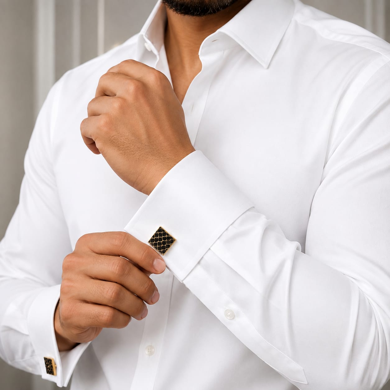 Corazza Textured Square Cufflinks