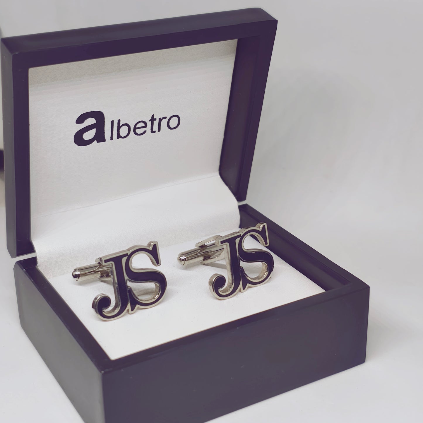 JS Initial Monogram Enamel Cufflinks