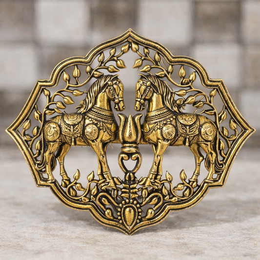 Royal Twin Horse Heritage Brooch