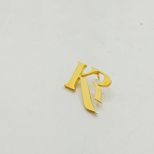KR double initial lapel pin