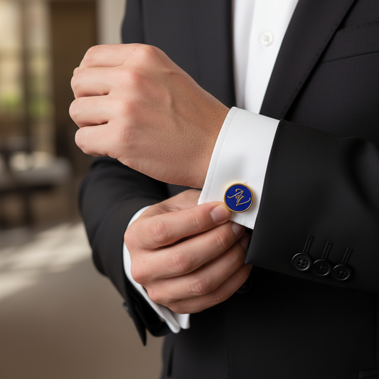 AV initial monogram cufflinks