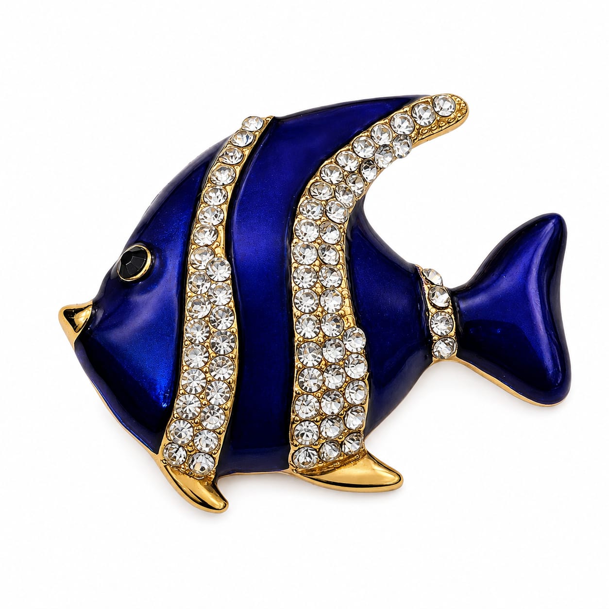 The Sapphire Angelfish Antique Gold Brooch