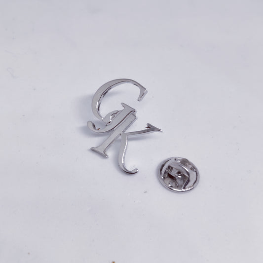 GK initial lapel pin