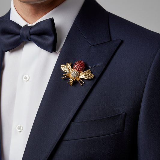 Royal Ruby Bee Brooch