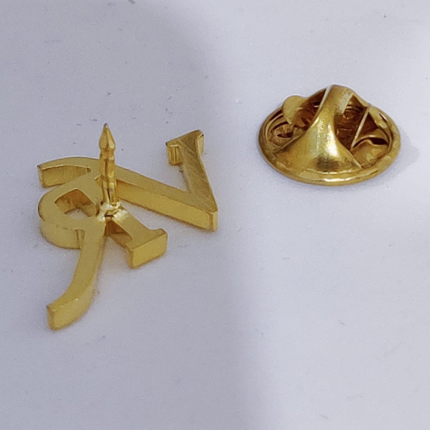 VR Double Initial Brooch