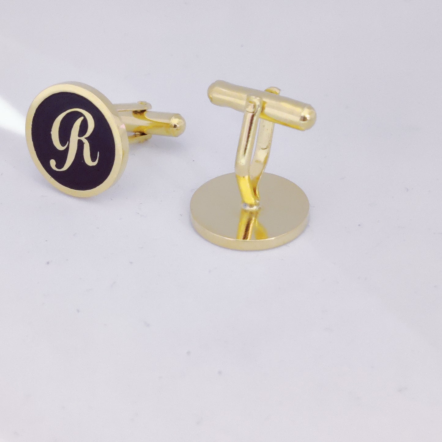 Initial R Monogram Cufflinks