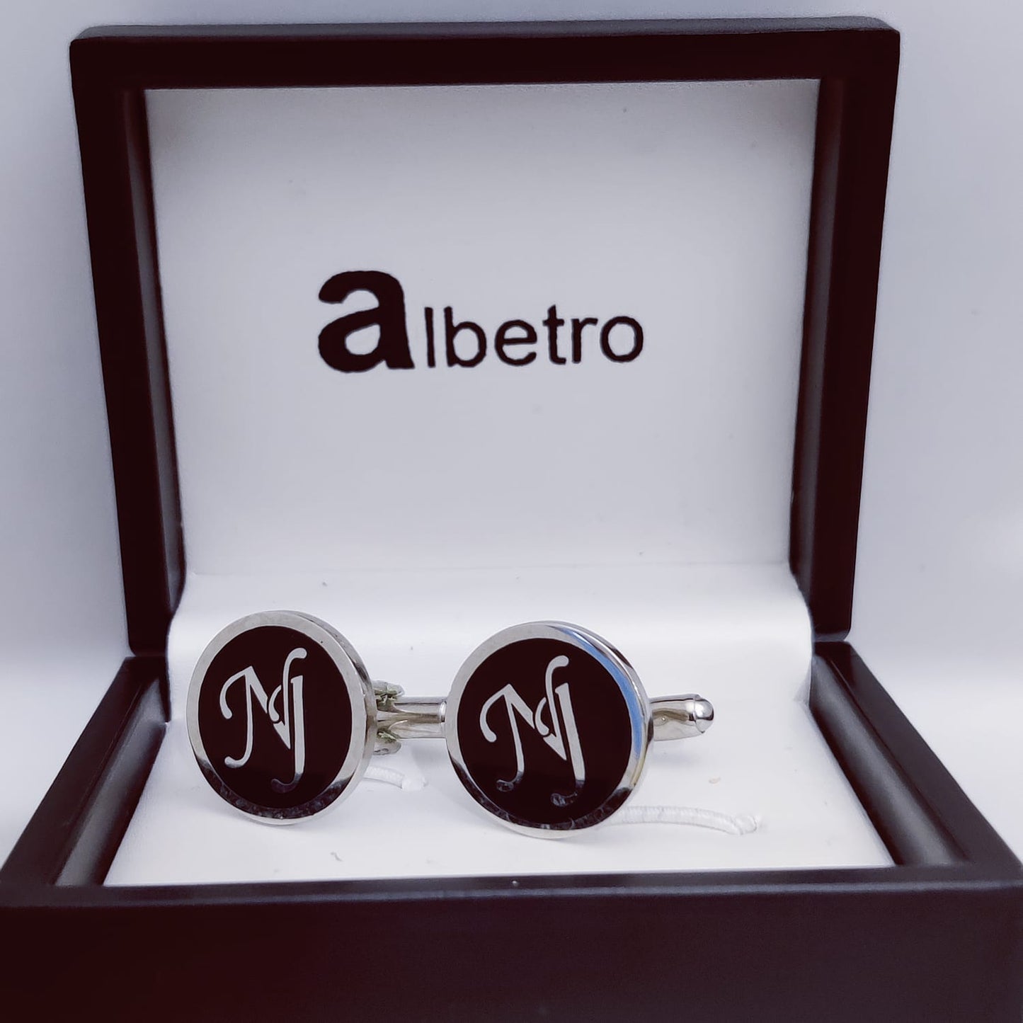 NJ initial monogram cufflinks