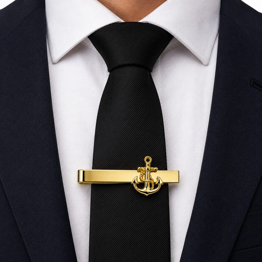 Anchor Crest Gold Tie Bar
