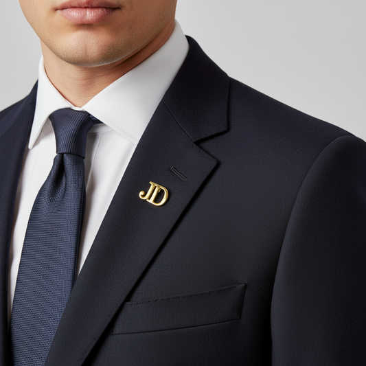 JD Double initial lapel pin