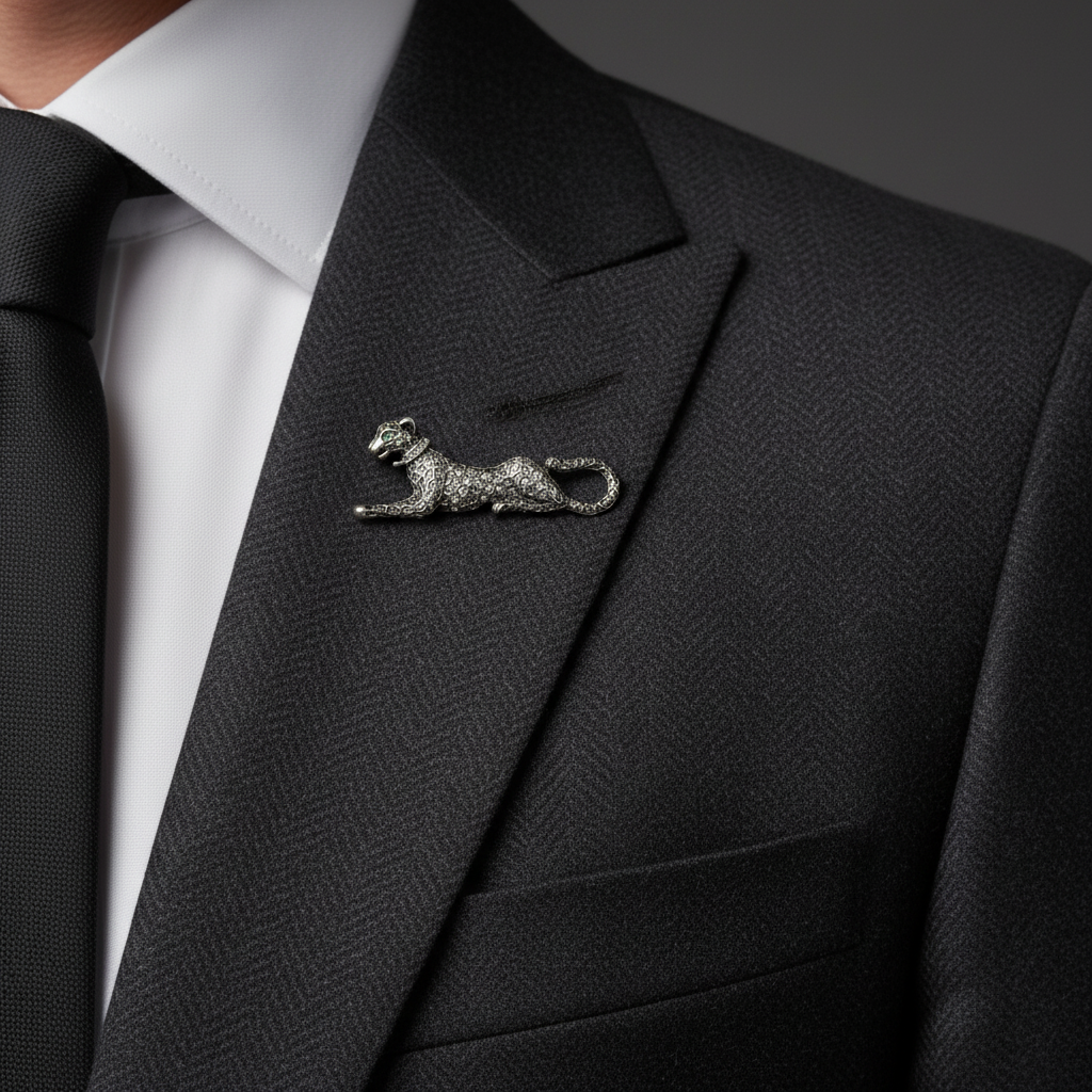 Silver Panther Elegance Brooch