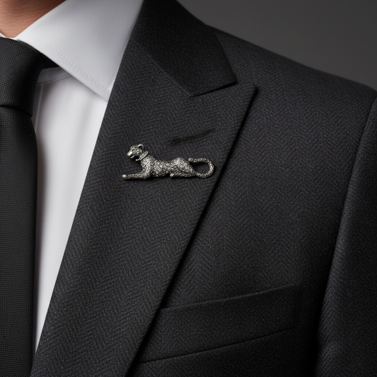 Silver Panther Elegance Brooch