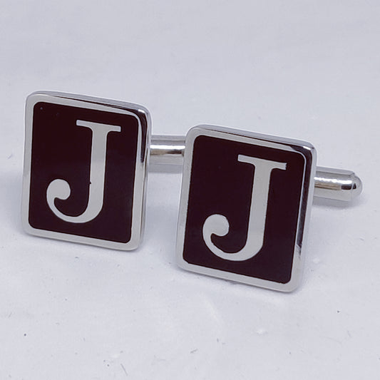 Initial J Enamel Cufflinks