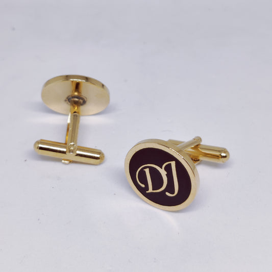 DJ Initial Monogram Cufflinks