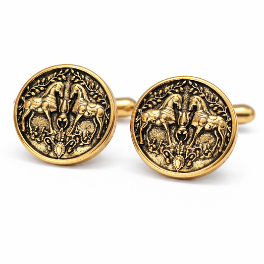 Ashvamedh Antique Gold Cufflinks