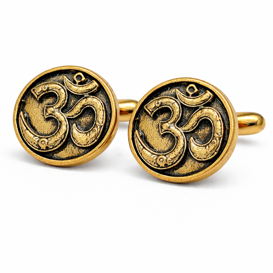 Divine Om Antique Gold Cufflinks