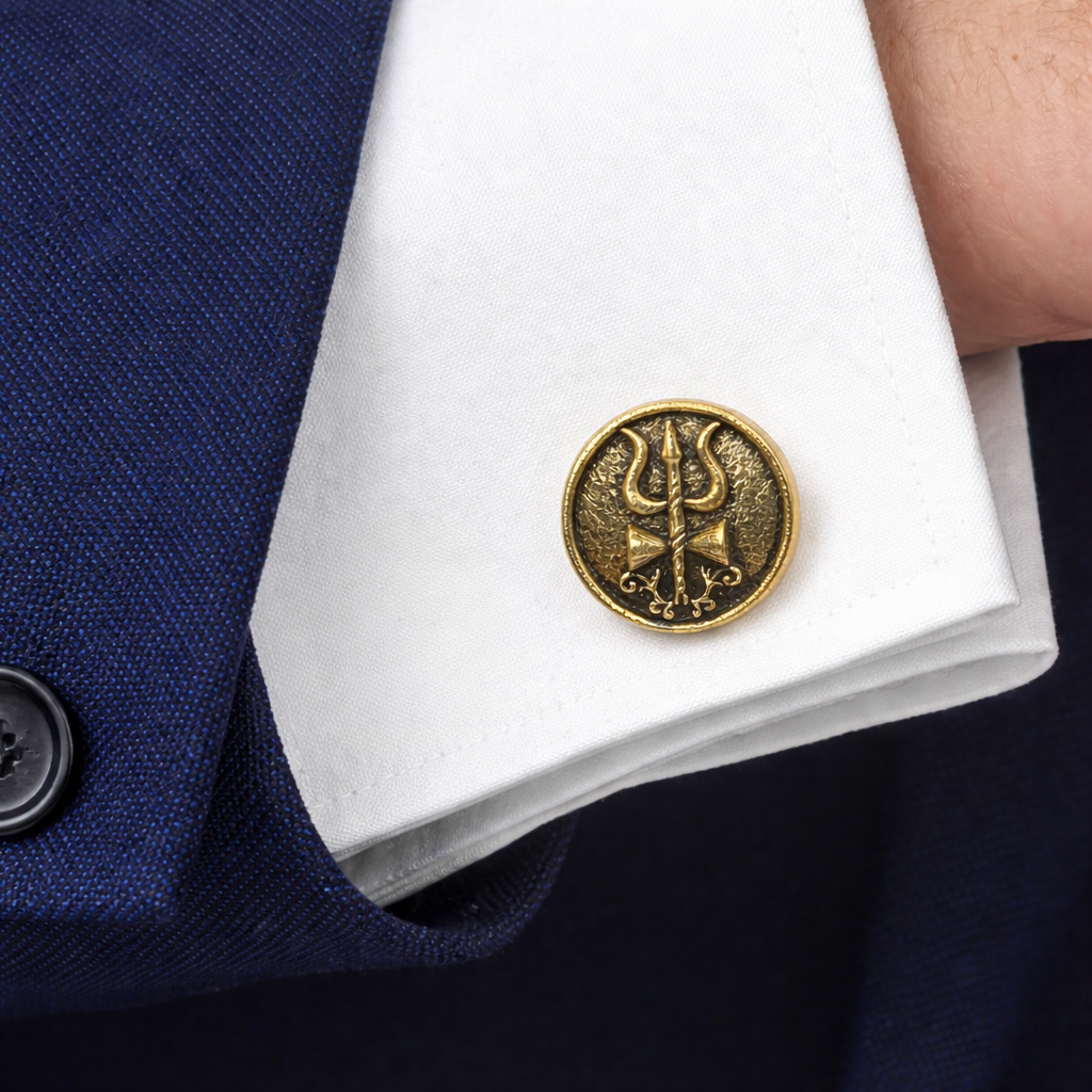 Trishul Heritage Antique Gold Cufflinks