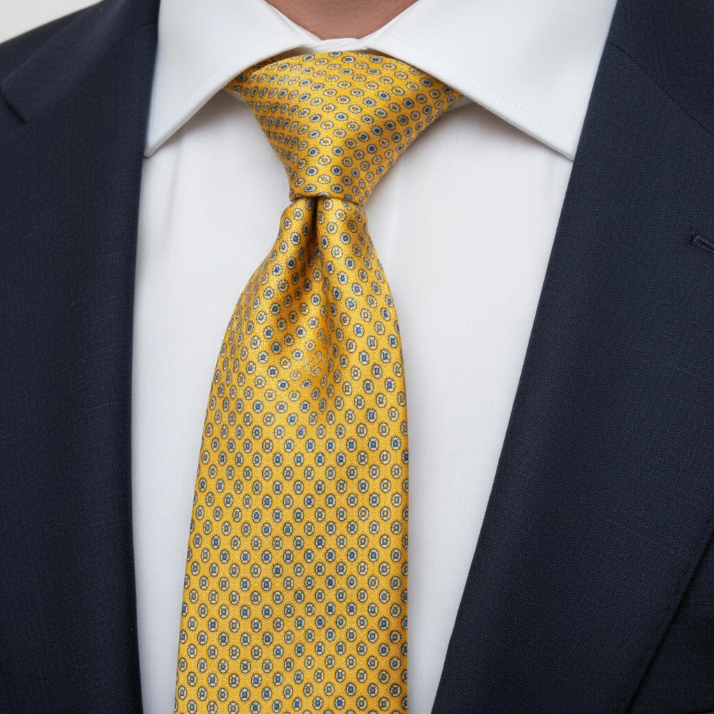 Golden Charm Geometric Tie