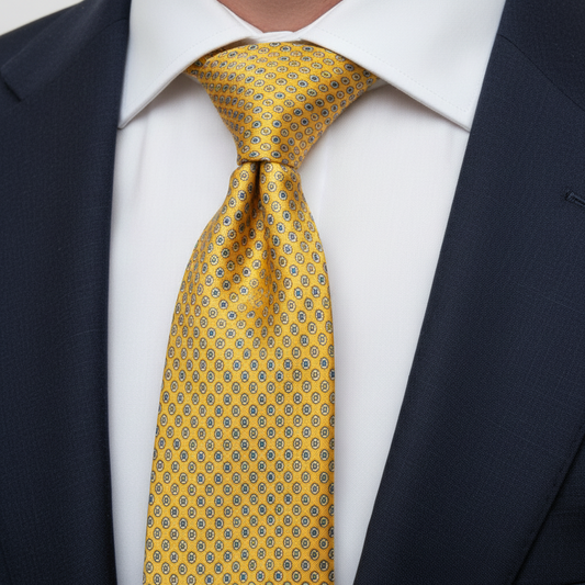 Golden Charm Geometric Tie