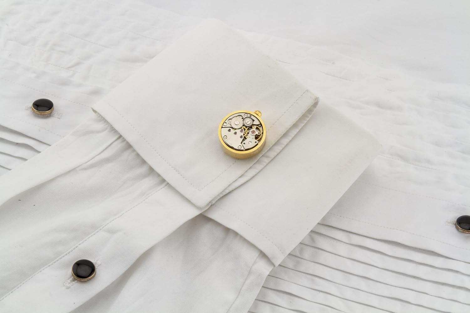 shopwithstyle Watch Mechanism Cufflinks