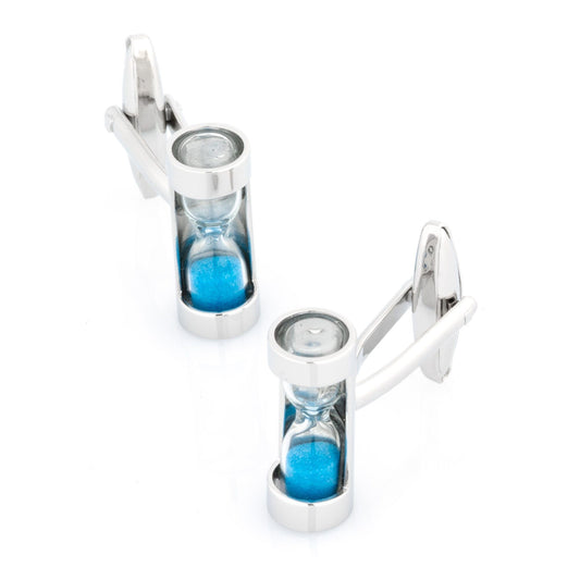 Blue Sand-Timer Hourglass Cufflinks - SHOPWITHSTYLE
