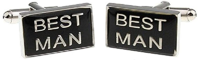 Best Man Rectangle Black Pair Cuff links - SHOPWITHSTYLE