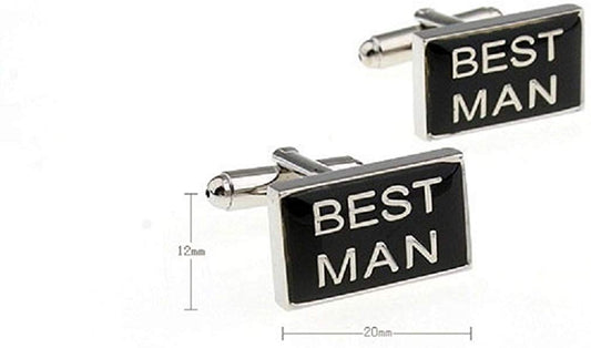 Best Man Rectangle Black Pair Cuff links - SHOPWITHSTYLE