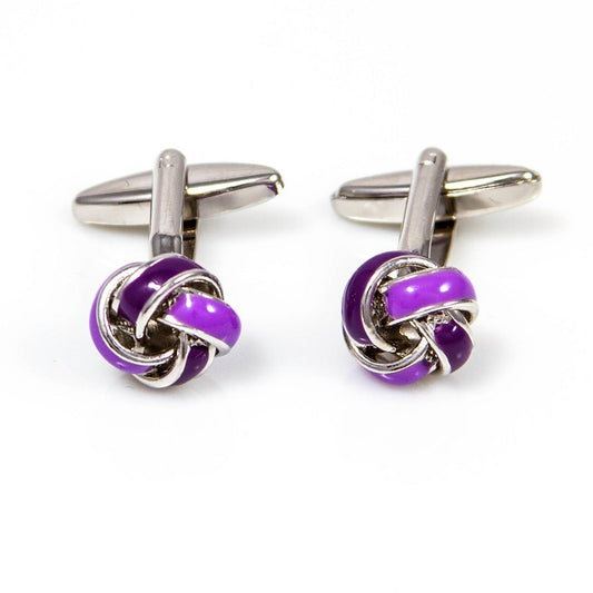 Two Tone Purple Knot Cufflink