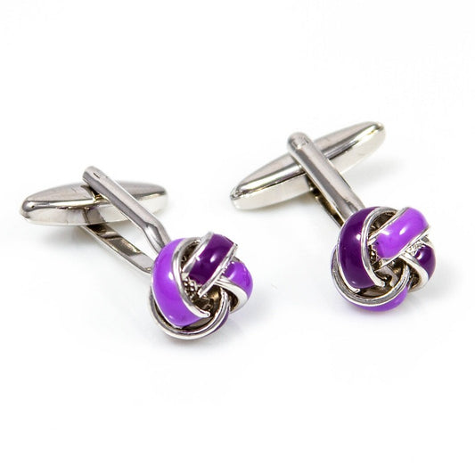 Two Tone Purple Knot Cufflink