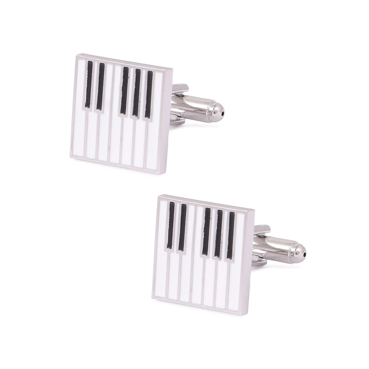 Black & White Enamelled Piano Keys Cufflinks