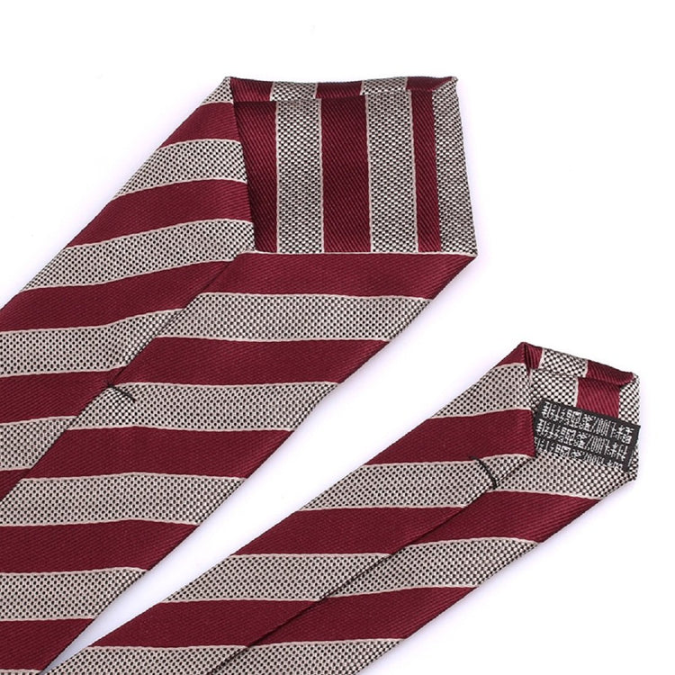 7Cm Crimson & Cream Stripe Tie - SHOPWITHSTYLE