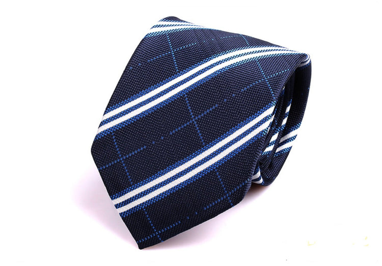 Navy and White Vertical Striped Tie - SHOPWITHSTYLE