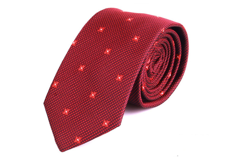 Red Jacquard Woven Tie for Men  - SHOPWITHSTYLE