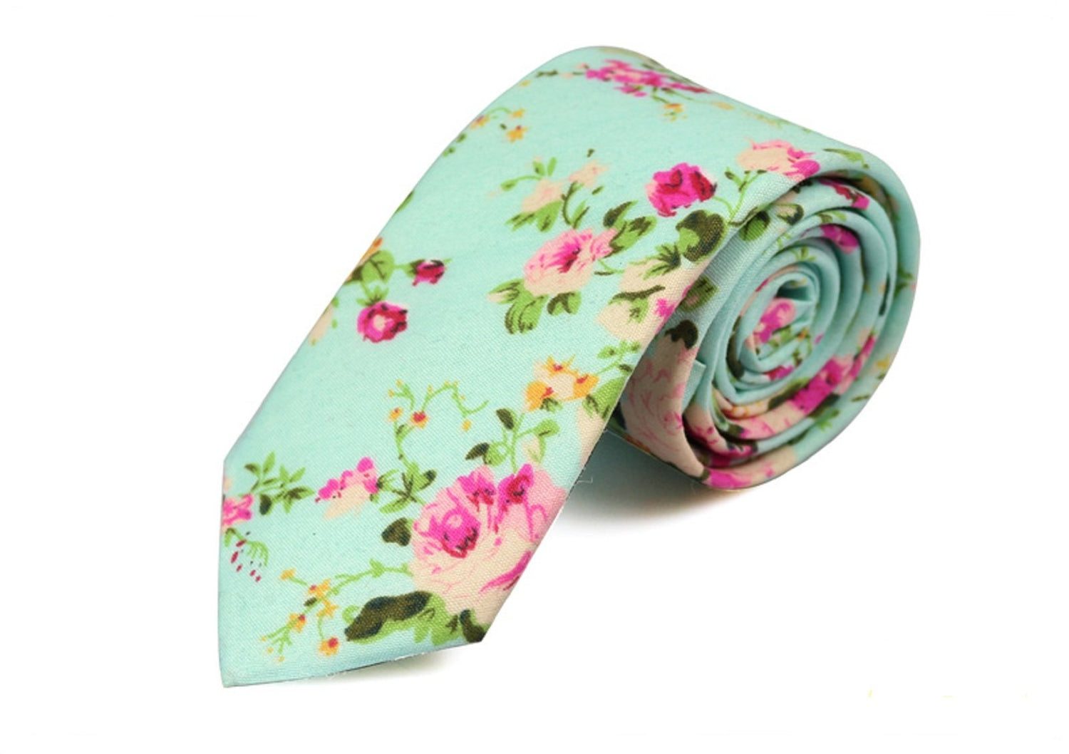 Ice Blue & Pink Floral Tie for Men - SHOPWITHSTYLE