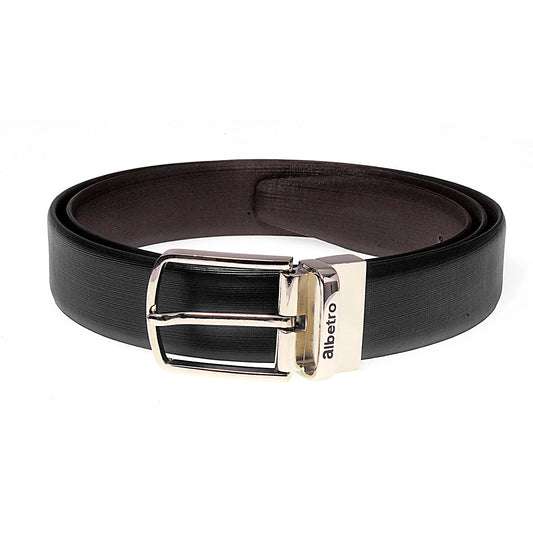 Reversible Fine Cross Line Texture Leather Belt