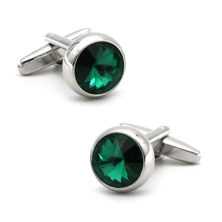 Crystal Green Stone Cufflinks for Men - SHOPWITHSTYLE