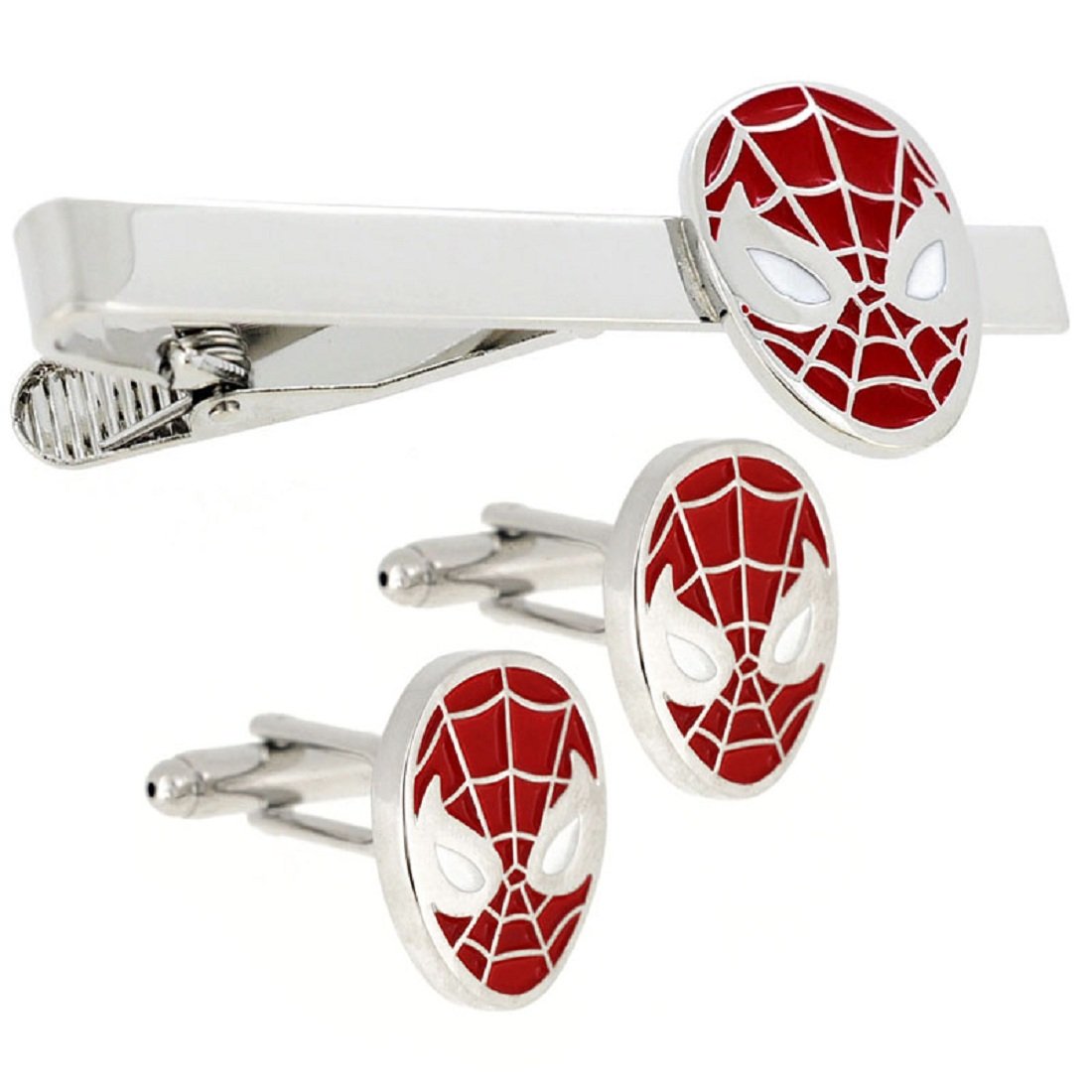 Red Spiderman Cufflinks and Tie Clip set - SHOPWITHSTYLE