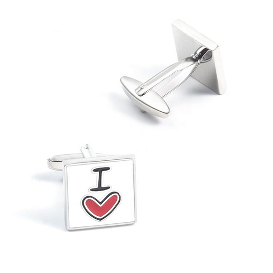 I Love My Wife White Metal Cuffinks for Men - SHOPWITHSTYLE