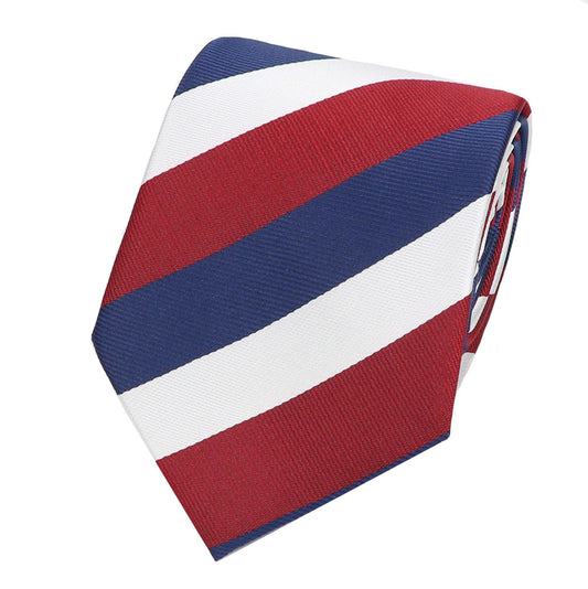 8cm Red Blue Grey White Stripe Tie