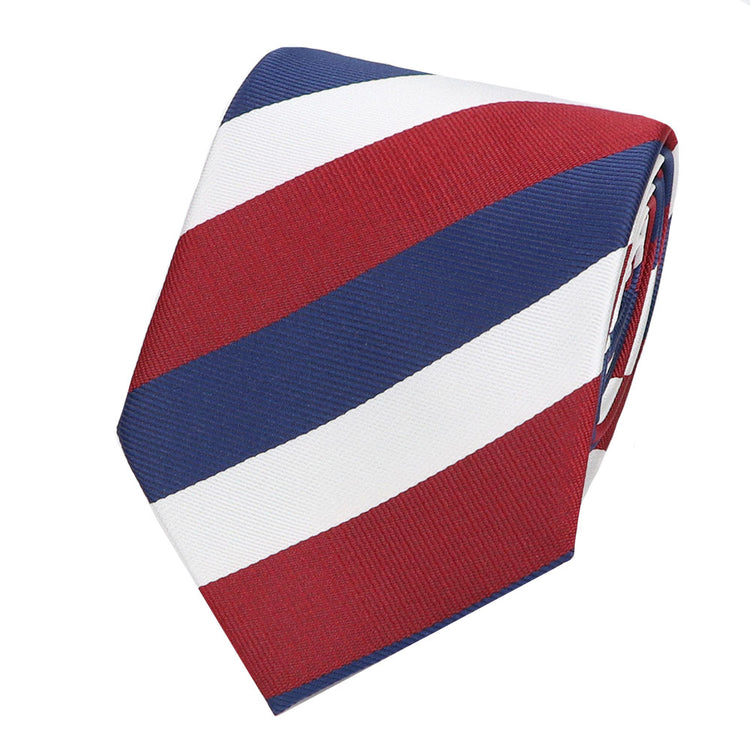 8cm Red Blue White Stripe Tie
