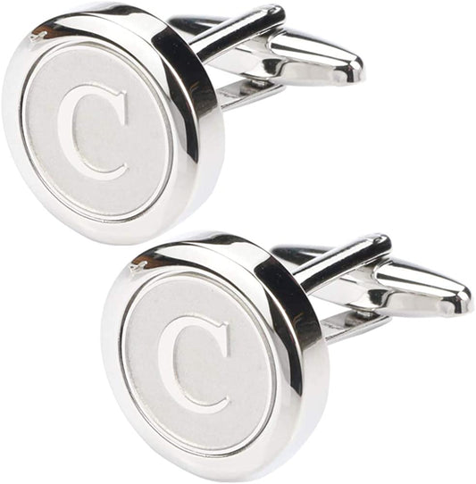 Round Letter C Cufflinks -SHOPWITHSTYLE